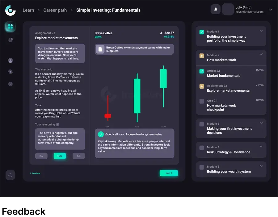 Feedback loop screen 6
