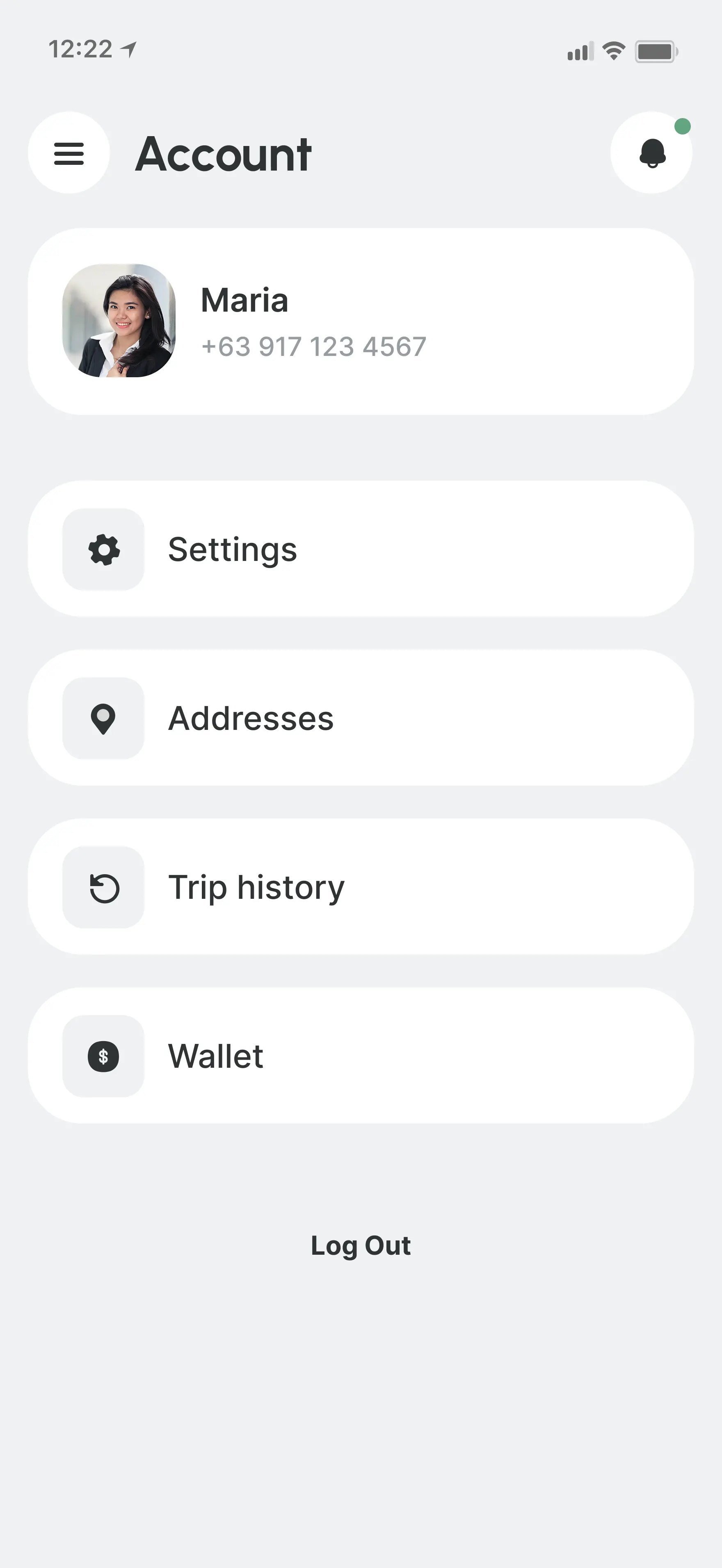 Final design account screen