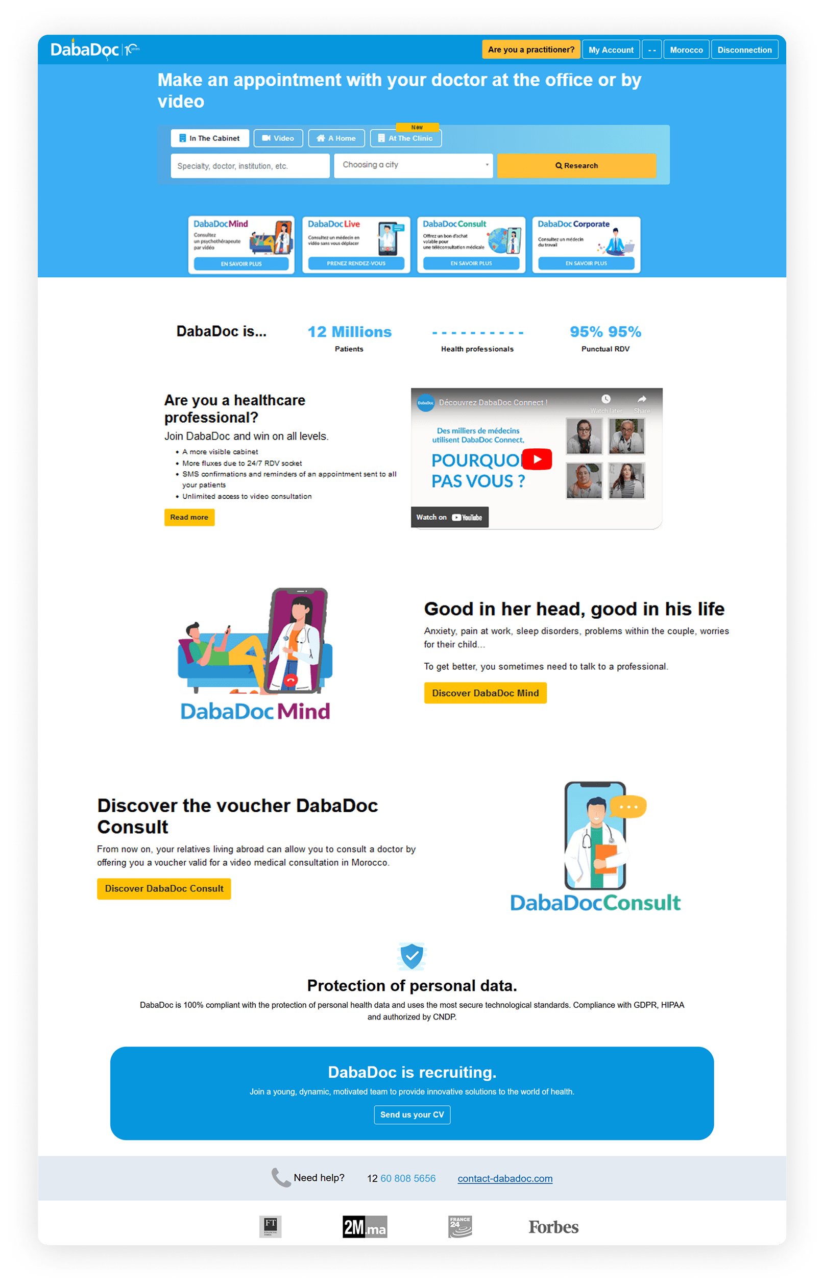 Original Dabadoc landing page