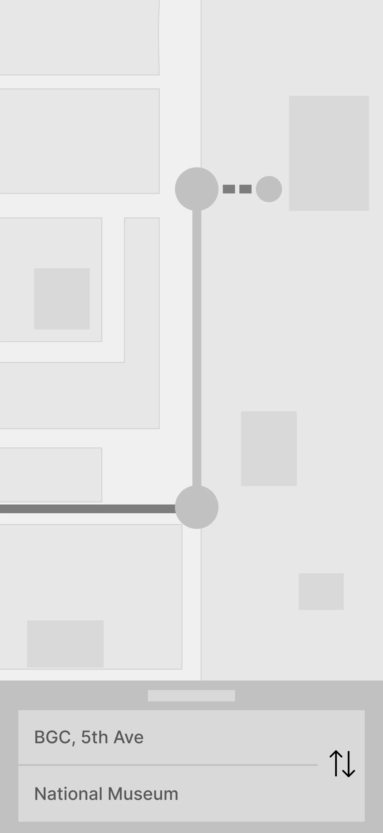 Mid-fi wireframe route map